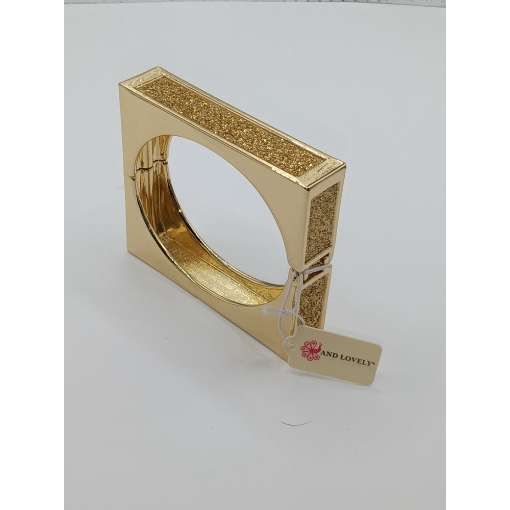 NWT AND LOVELY - Gold Sparkle Square Statement Bangle